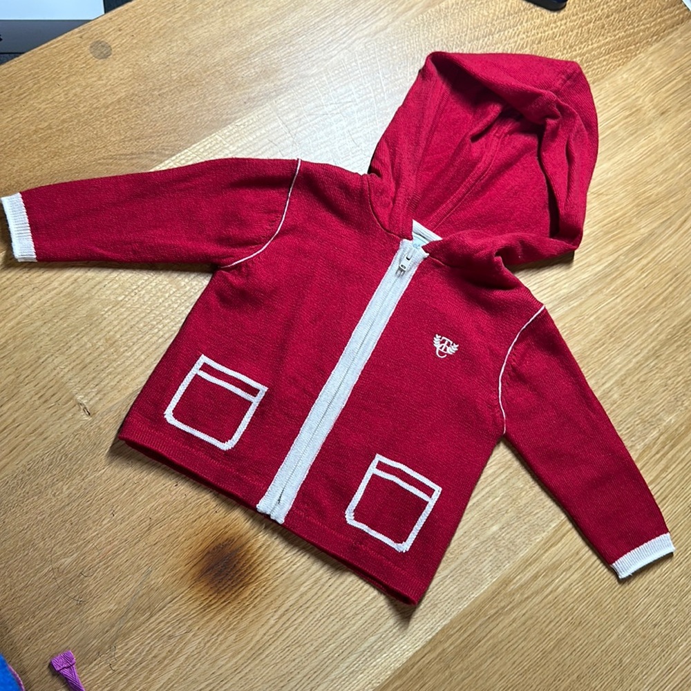 Tartine Et Chocolat Baby zip up Sweater Size 6 Months